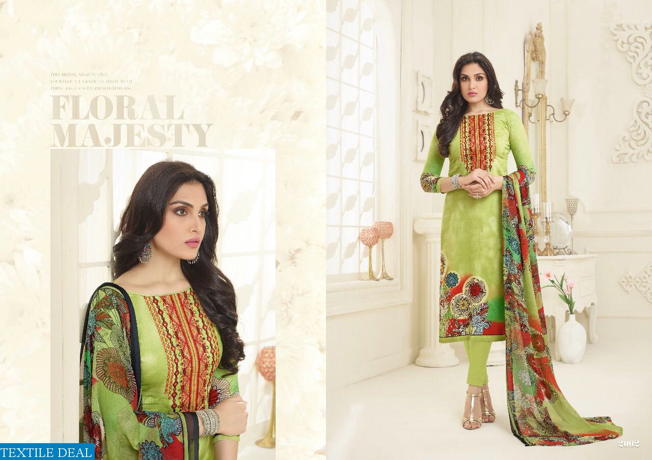 Flower vol-1 Wholesale  Glace cotton Dress material